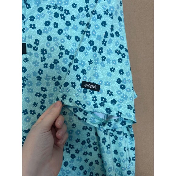 Bad Birdie Blue Floral Polo Shirt - Picture 3 of 5